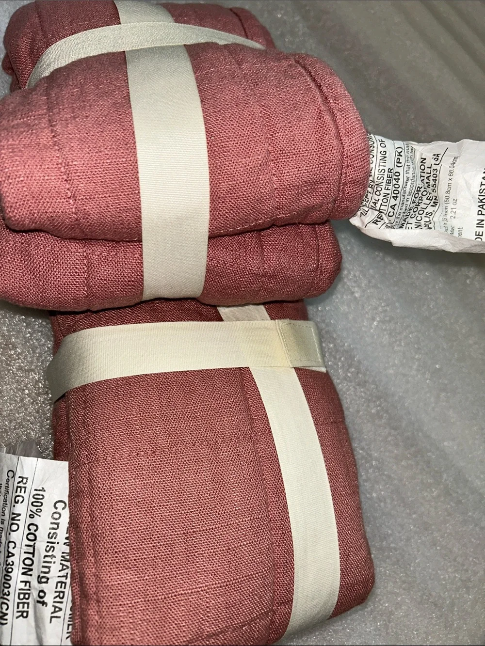 Casaluna Set of 2 Rose Heavyweight Linen Blend 20” x 26” Pillow Shams
